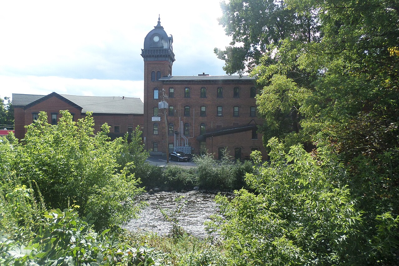 Kayaderosseras Creek and the brick Union Mill building in Ballston Spa